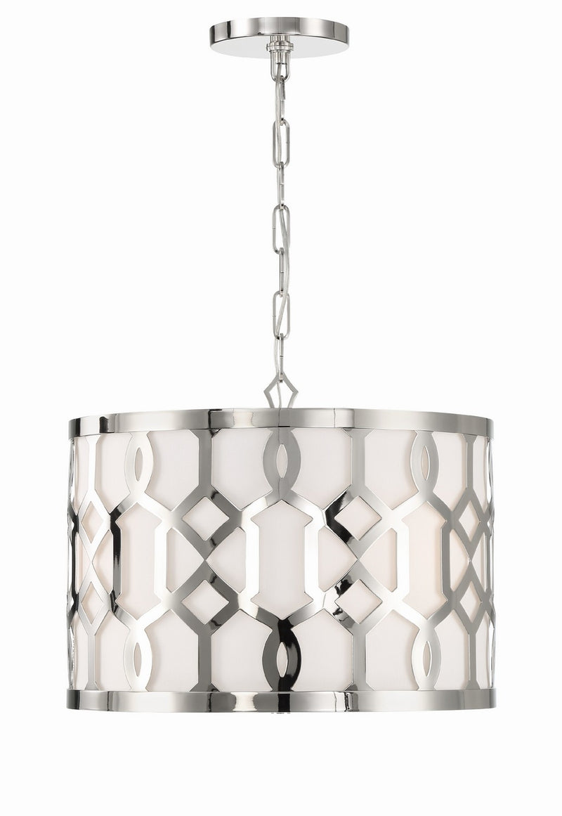 Crystorama 2265-PN Three Light Chandelier, Polished Nickel