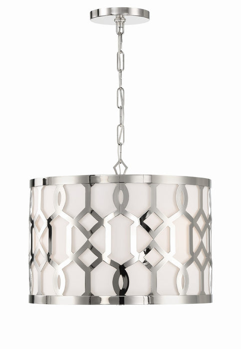 Crystorama 2265-PN Three Light Chandelier, Polished Nickel