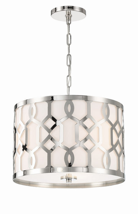 Crystorama 2265-PN Three Light Chandelier, Polished Nickel