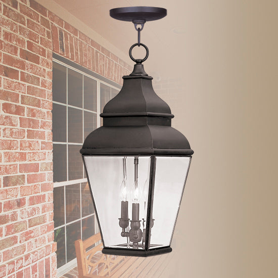 Livex Lighting 2597-07 Three Light Outdoor Pendant, Bronze
