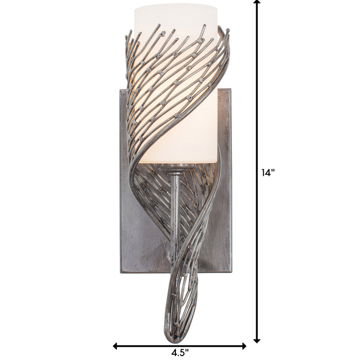 Varaluz 240K01SL One Light Wall Sconce, Steel