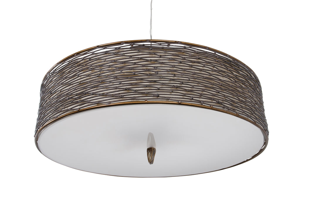 Varaluz 247P05HO Five Light Pendant, Hammered Ore
