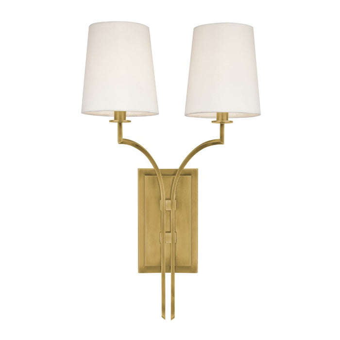 Hudson Valley 3112-AGB Two Light Wall Sconce, Aged Brass