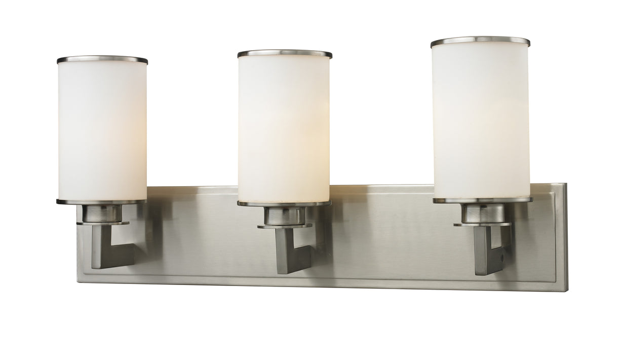 Z-Lite 412-3V Three Light Vanity, Brushed Nickel
