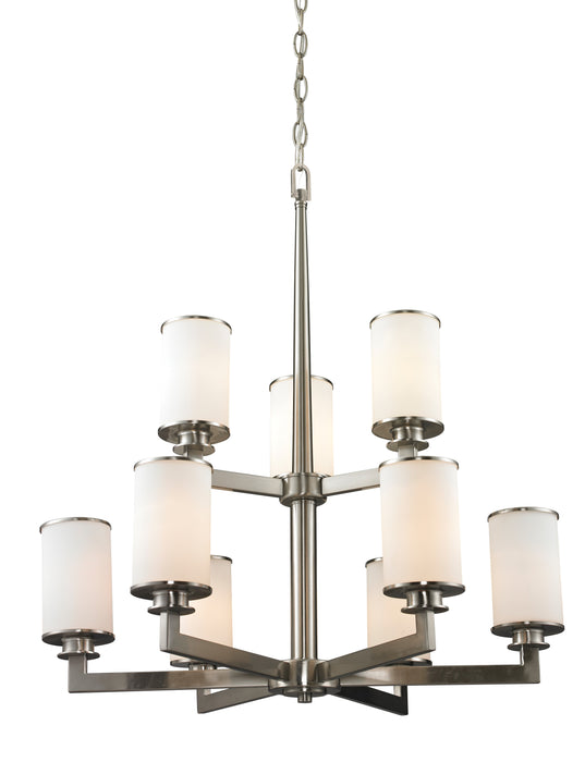 Z-Lite 412-9 Nine Light Chandelier, Brushed Nickel
