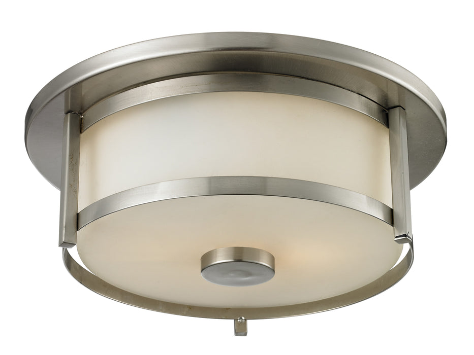 Z-Lite 412F11 Two Light Flush Mount, Brushed Nickel