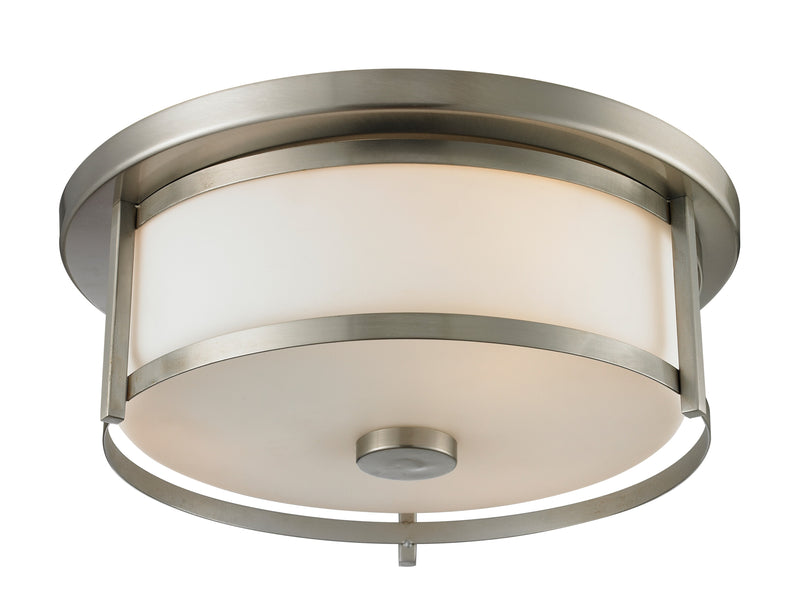Z-Lite 412F14 Two Light Flush Mount, Brushed Nickel