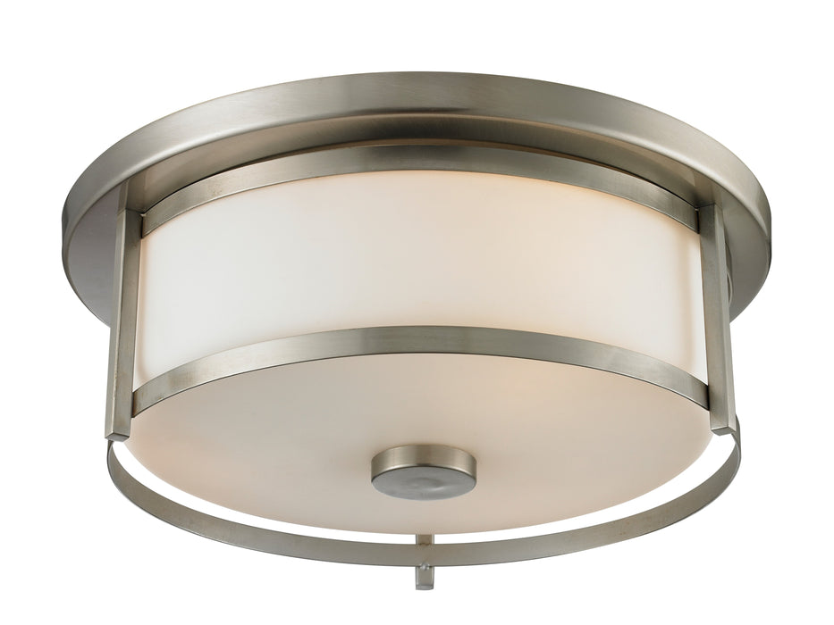 Z-Lite 412F14 Two Light Flush Mount, Brushed Nickel