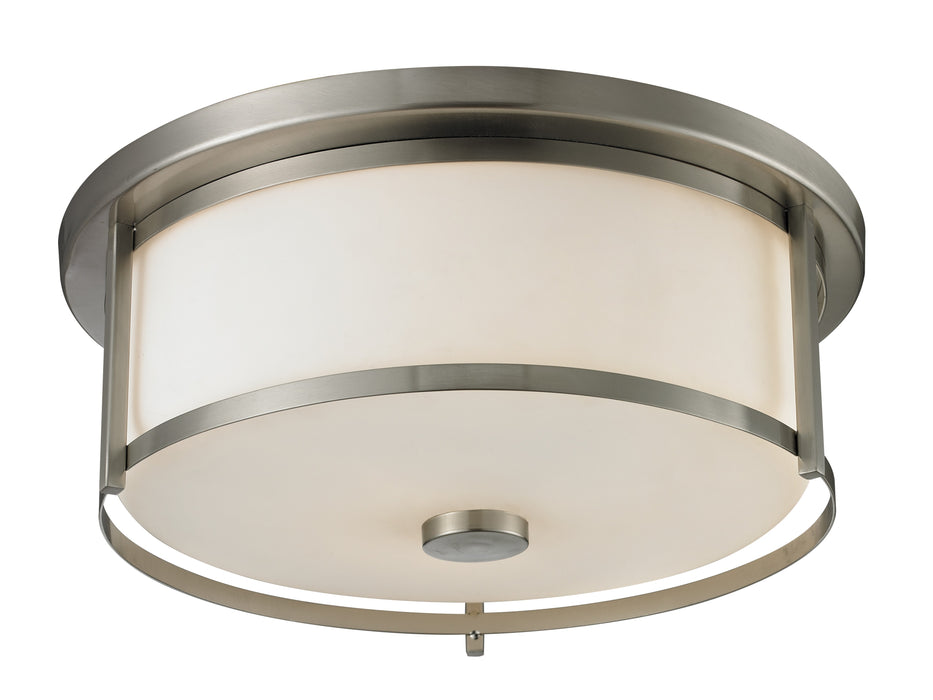 Z-Lite 412F16 Three Light Flush Mount, Brushed Nickel
