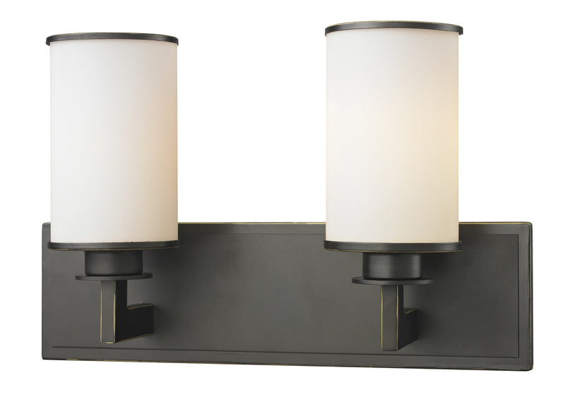 Z-Lite 413-2V Two Light Vanity, Olde Bronze