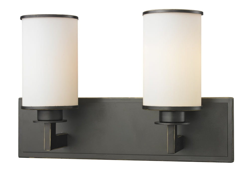 Z-Lite 413-2V Two Light Vanity, Olde Bronze