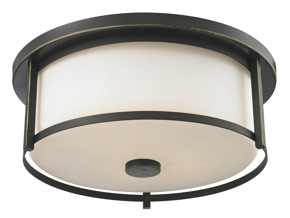 Z-Lite 413F16 Three Light Flush Mount, Olde Bronze