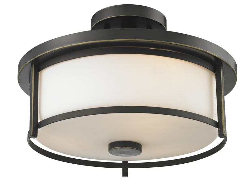 Z-Lite 413SF14 Two Light Semi Flush Mount, Olde Bronze