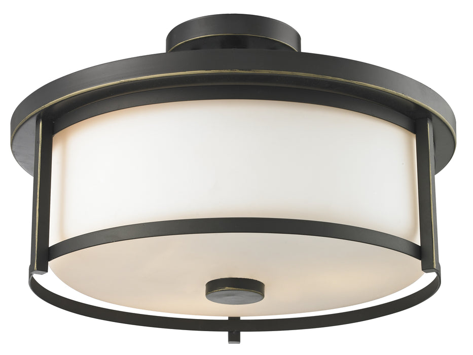 Z-Lite 413SF16 Three Light Semi Flush Mount, Olde Bronze