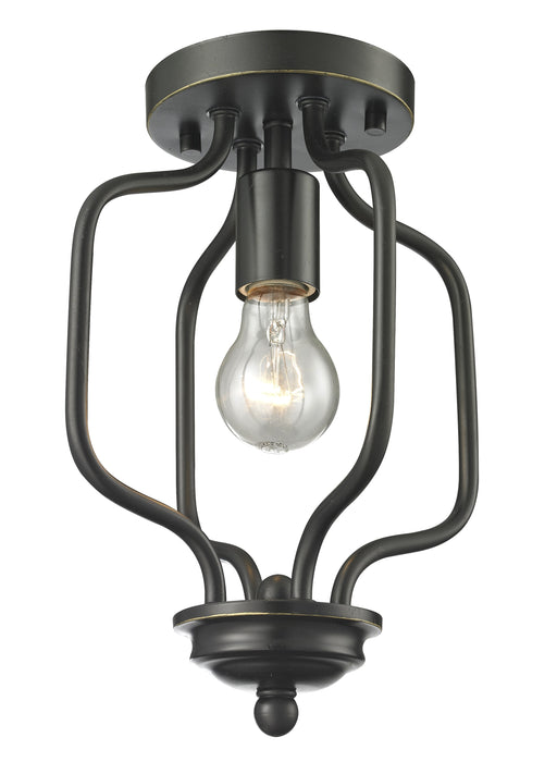 Z-Lite 414-12 One Light Flush Mount, Olde Bronze