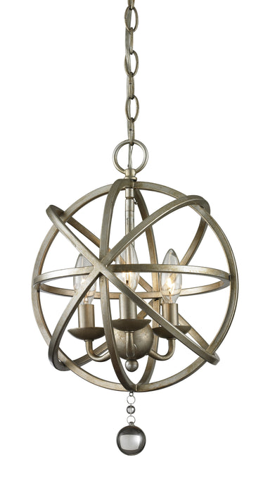 Z-Lite 415-12 Three Light Chandelier, Antique Silver