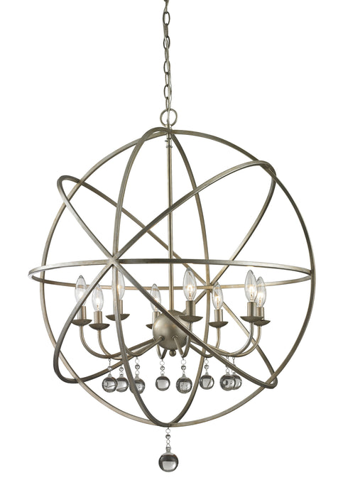 Z-Lite 415-30 Eight Light Chandelier, Antique Silver
