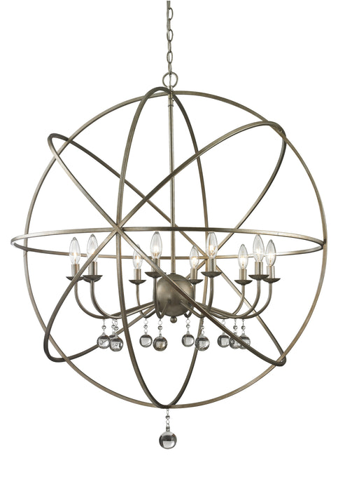 Z-Lite 415-36 Ten Light Chandelier, Antique Silver