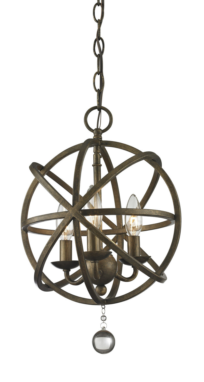 Z-Lite 416-12 Three Light Chandelier, Golden Bronze