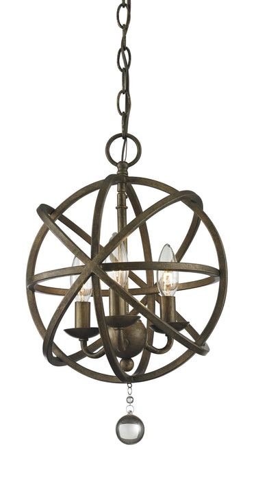 Z-Lite 416-12 Three Light Chandelier, Golden Bronze