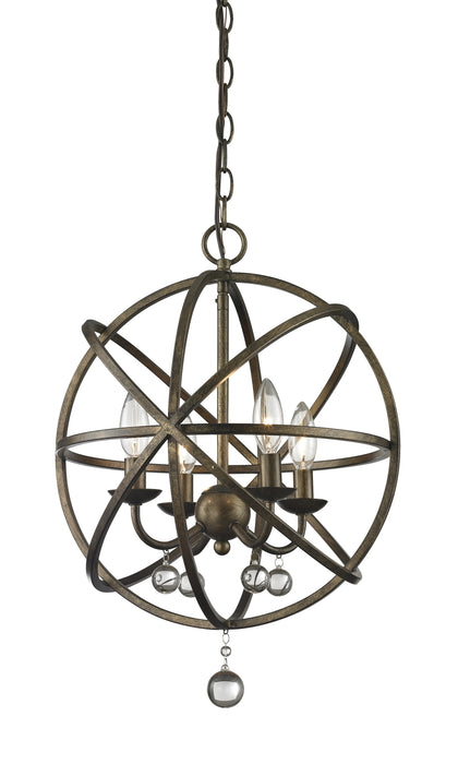 Z-Lite 416-16 Four Light Chandelier, Golden Bronze
