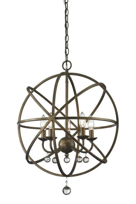 Z-Lite 416-20 Five Light Chandelier, Golden Bronze