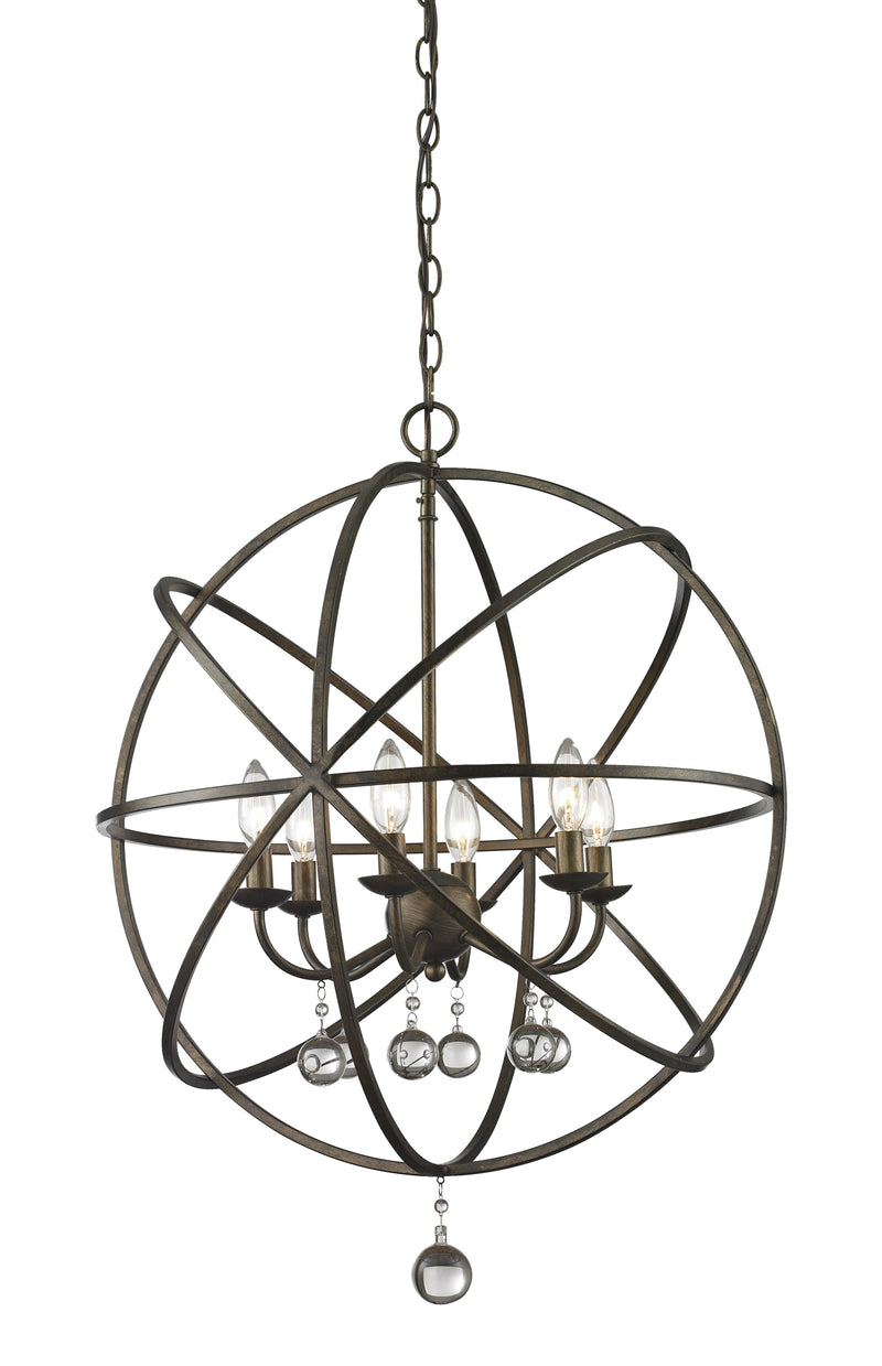 Z-Lite 416-24 Six Light Chandelier, Golden Bronze