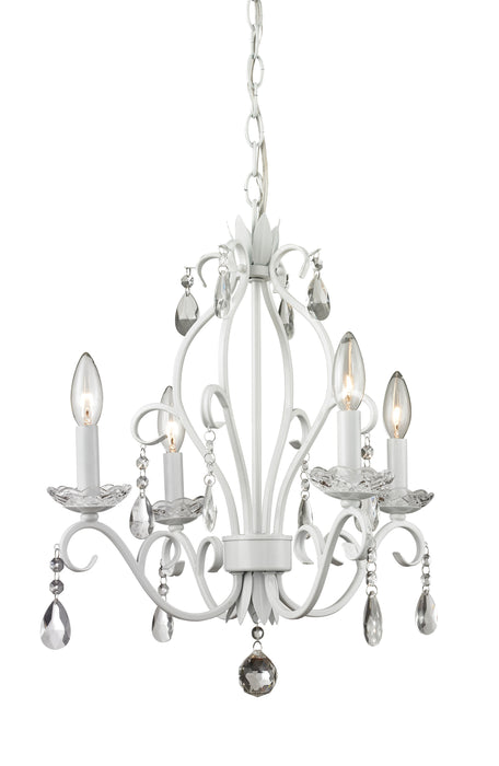 Z-Lite 423MW Four Light Chandelier, Matte White