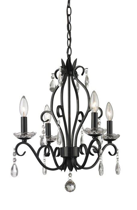 Z-Lite 425MB Four Light Chandelier, Matte Black