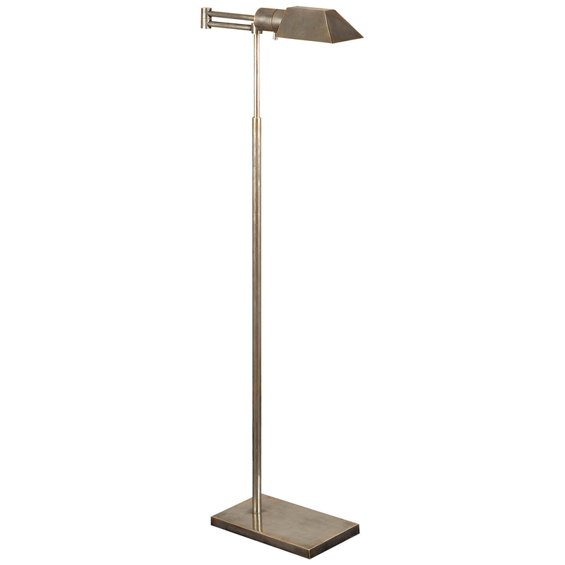Visual Comfort Signature 81134 AN One Light Swing Arm Floor Lamp, Antique Nickel