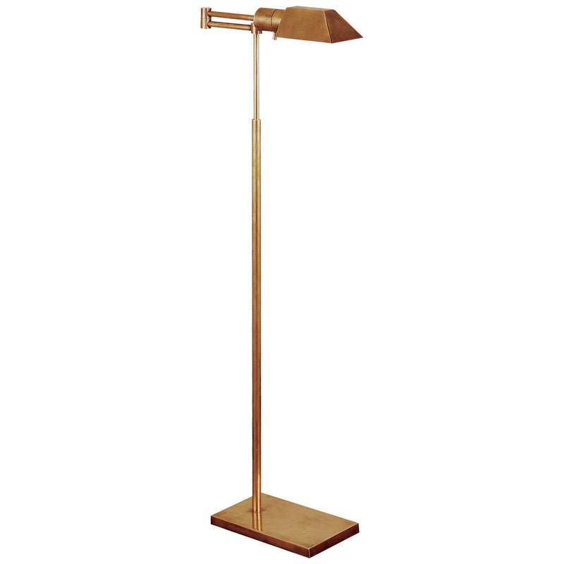 Visual Comfort Signature 81134 HAB One Light Swing Arm Floor Lamp, Hand-Rubbed Antique Brass
