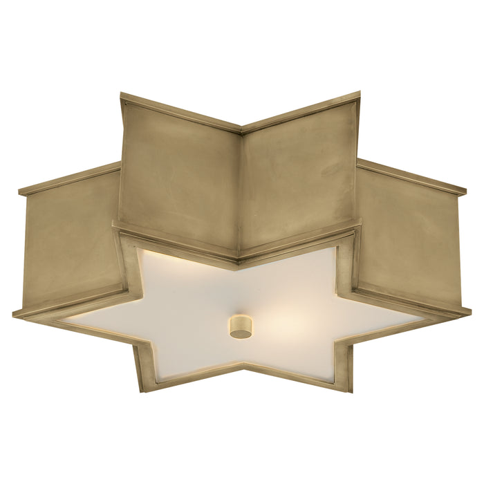 Visual Comfort Signature AH 4017NB-FG Three Light Flush Mount, Natural Brass