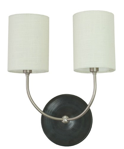 House of Troy GS775-2-SNBM Two Light Wall Lamp, Black Matte and Satin Nickel