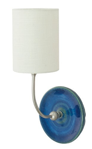 House of Troy GS775-SNBG One Light Wall Sconce, Blue Gloss and Satin Nickel