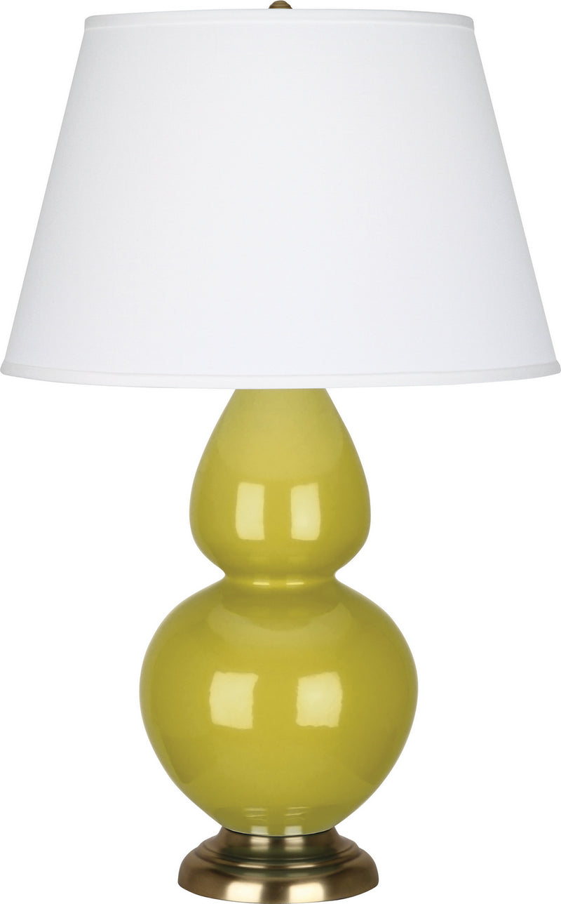 Robert Abbey CI20X One Light Table Lamp, Citron Glazed Ceramic w/Antique Brassed