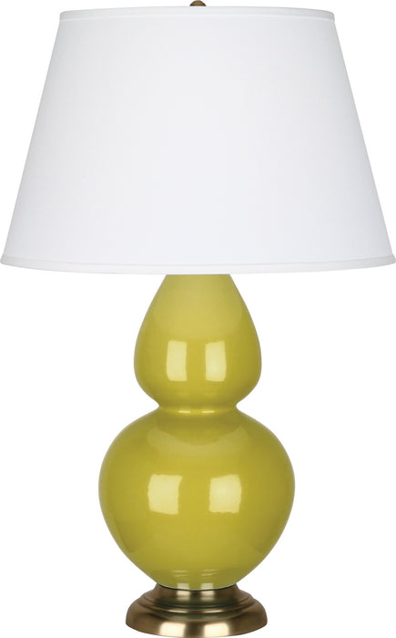 Robert Abbey CI20X One Light Table Lamp, Citron Glazed Ceramic w/Antique Brassed
