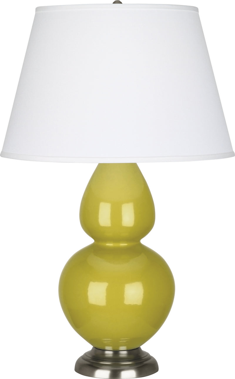 Robert Abbey CI22X One Light Table Lamp, Citron Glazed Ceramic w/Antique Silvered