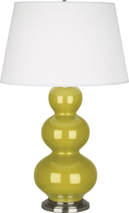 Robert Abbey CI42X One Light Table Lamp, Citron Glazed Ceramic w/Antique Silvered