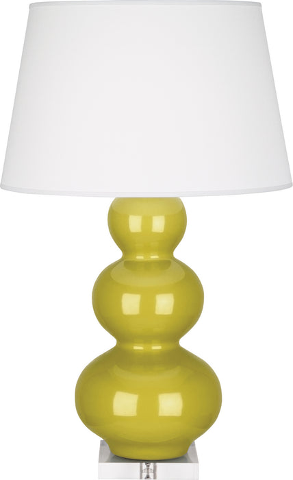 Robert Abbey CI43X One Light Table Lamp, Citron Glazed Ceramic w/Lucite