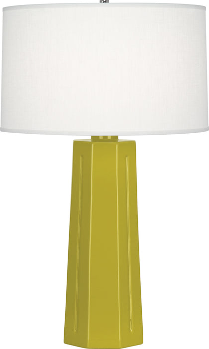 Robert Abbey CI960 One Light Table Lamp, Citron Glazed Ceramic