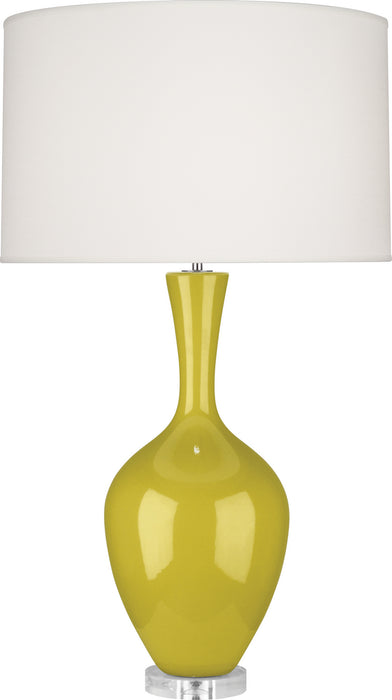 Robert Abbey CI980 One Light Table Lamp, Citron Glazed Ceramic