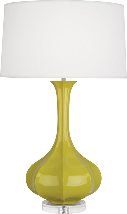 Robert Abbey CI996 One Light Table Lamp, Citron Glazed Ceramic w/Lucite