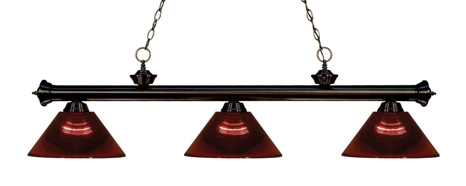 Z-Lite 200-3BRZ-ARBG Three Light Billiard, Bronze