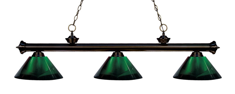 Z-Lite 200-3BRZ-ARG Three Light Billiard, Bronze