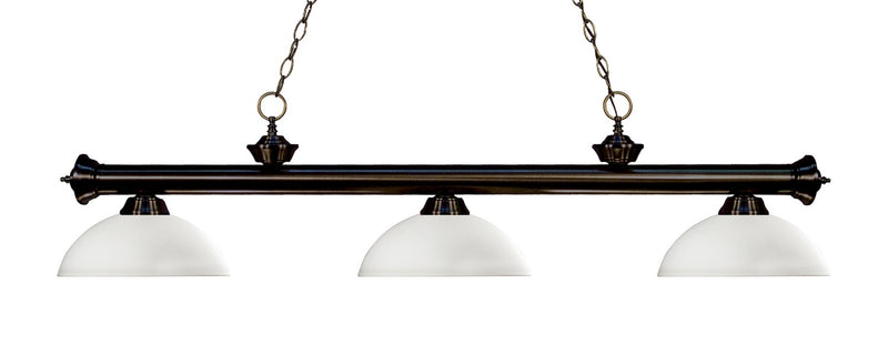 Z-Lite 200-3BRZ-DMO14 Three Light Billiard, Bronze