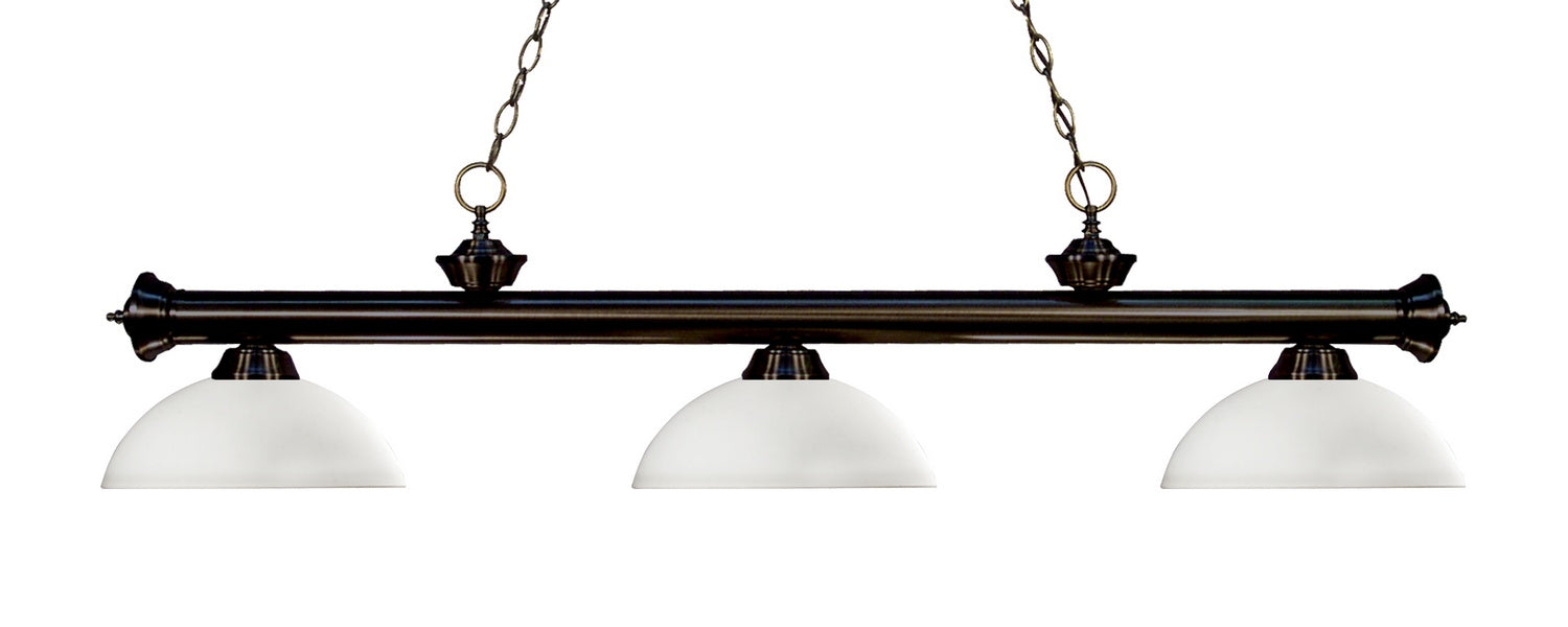 Z-Lite 200-3BRZ-DMO14 Three Light Billiard, Bronze