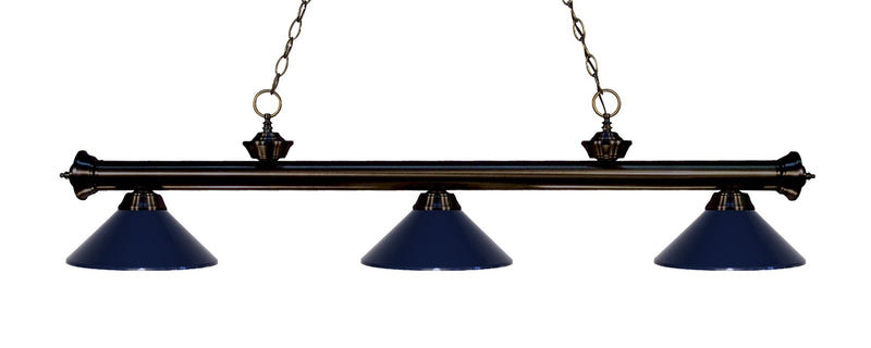 Z-Lite 200-3BRZ-MNB Three Light Billiard, Bronze