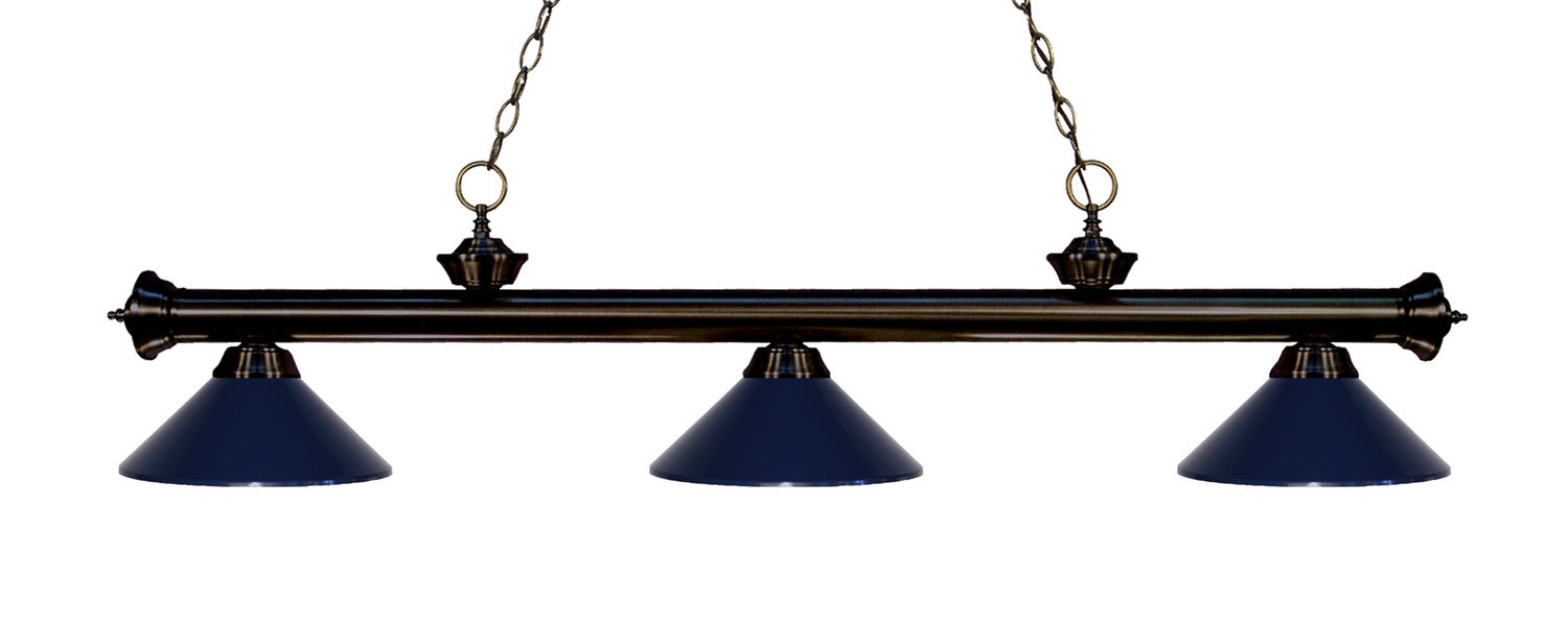 Z-Lite 200-3BRZ-MNB Three Light Billiard, Bronze