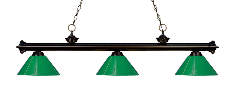 Z-Lite 200-3BRZ-PGR Three Light Billiard, Bronze