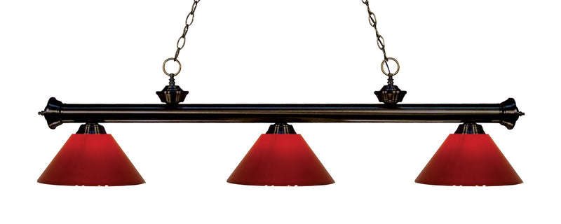 Z-Lite 200-3BRZ-PRD Three Light Billiard, Bronze